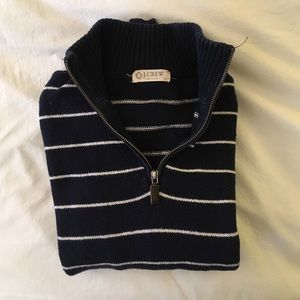J. Crew Quarter Zip Striped Sweater