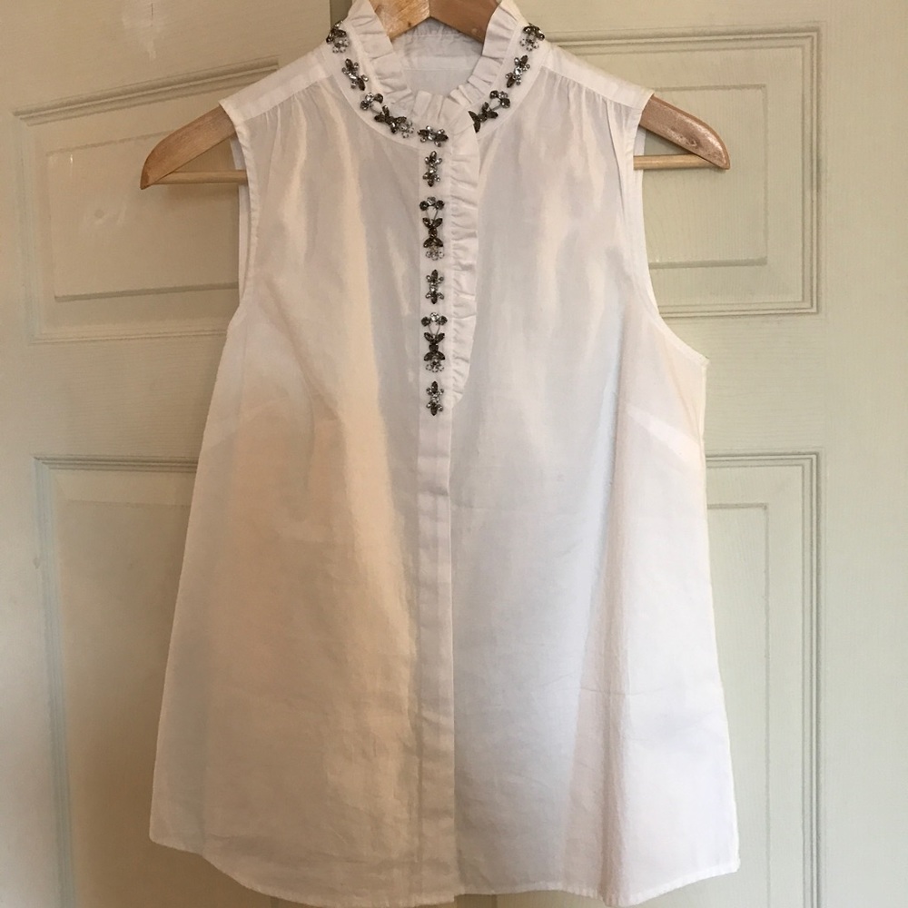 J. Crew rhinestone collar shirt