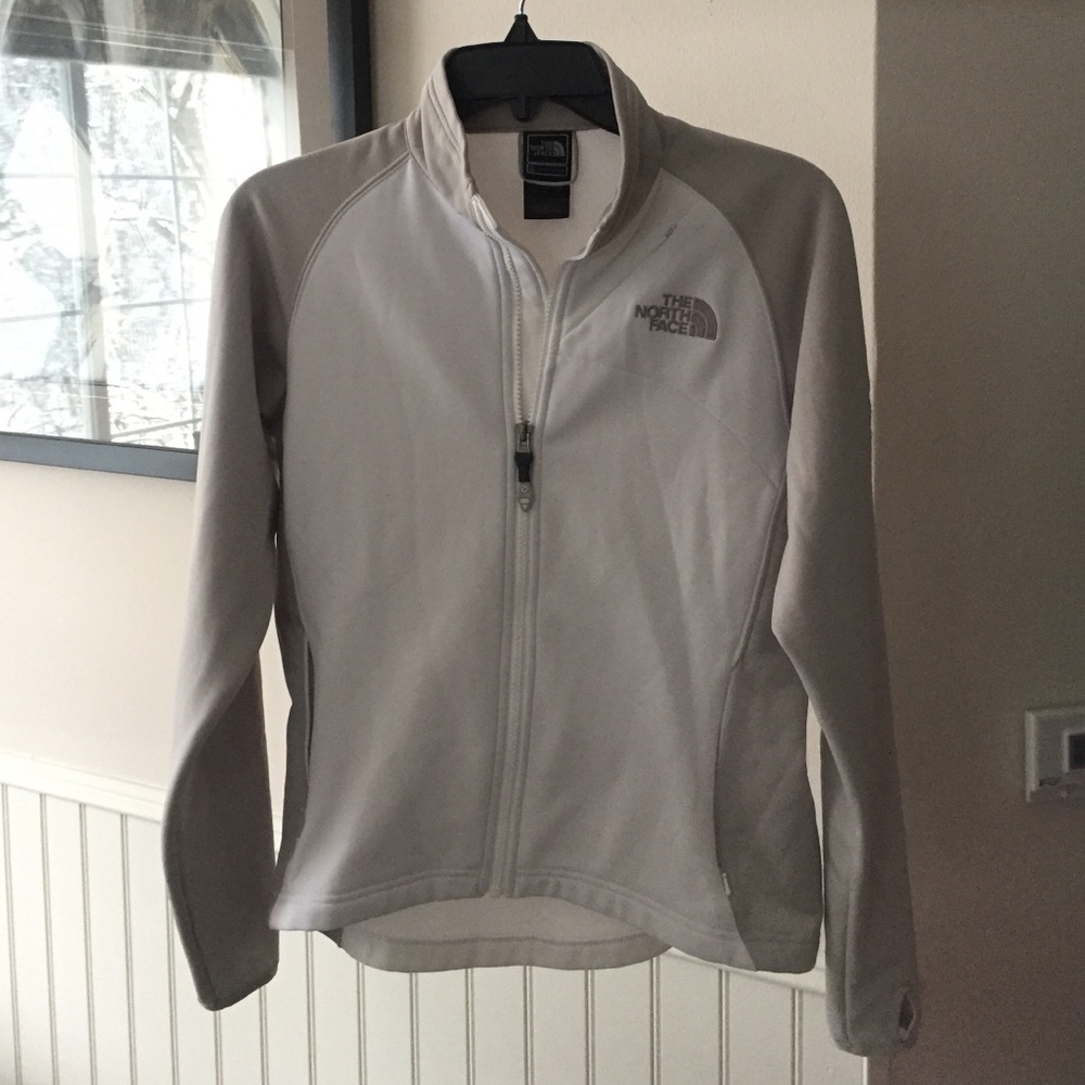 North Face white grey flight series fleece jacket