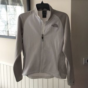 North Face white grey flight series fleece jacket