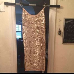 Zara Pink Gold Sequin Party Dress, Orig. $129