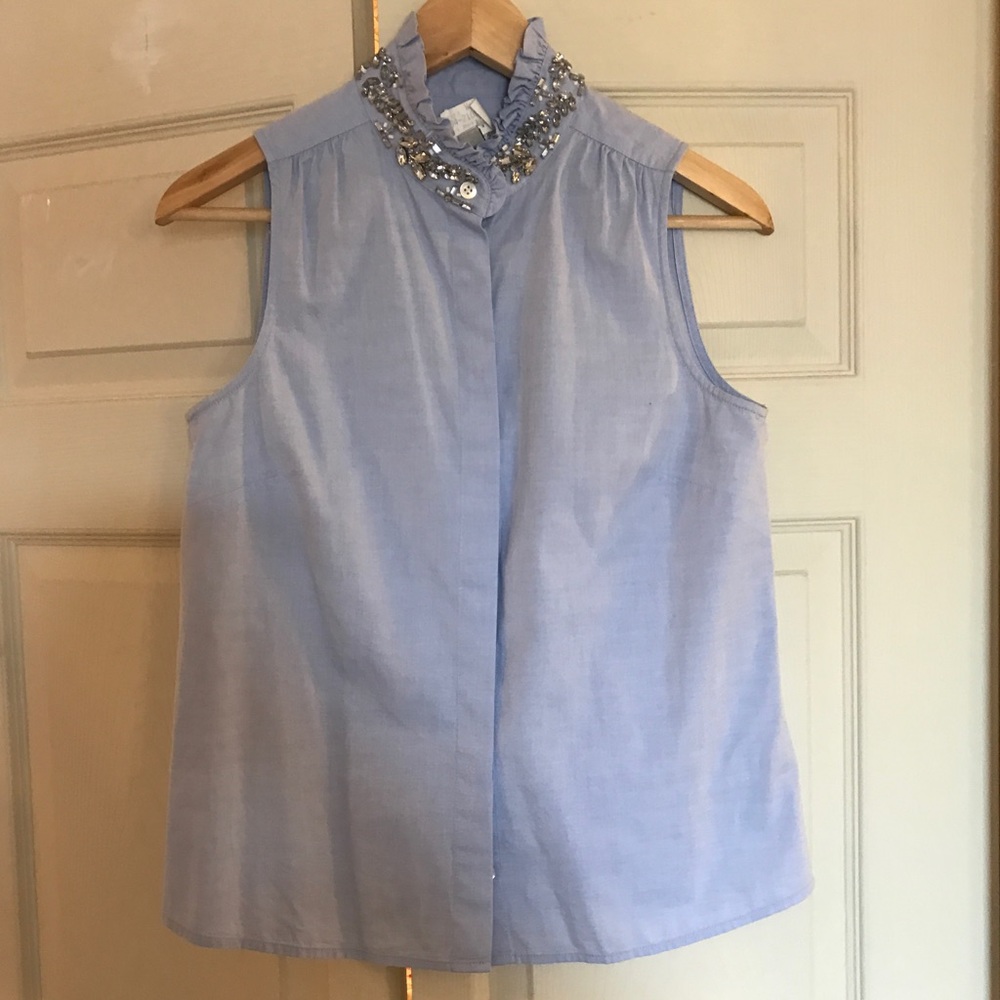 J Crew Tilda rhinestone oxford