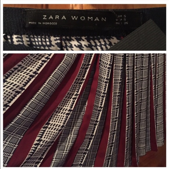 ❤HP ZARA Printed Accordion-Pleat Midi Skirt - Picture 4 of 5