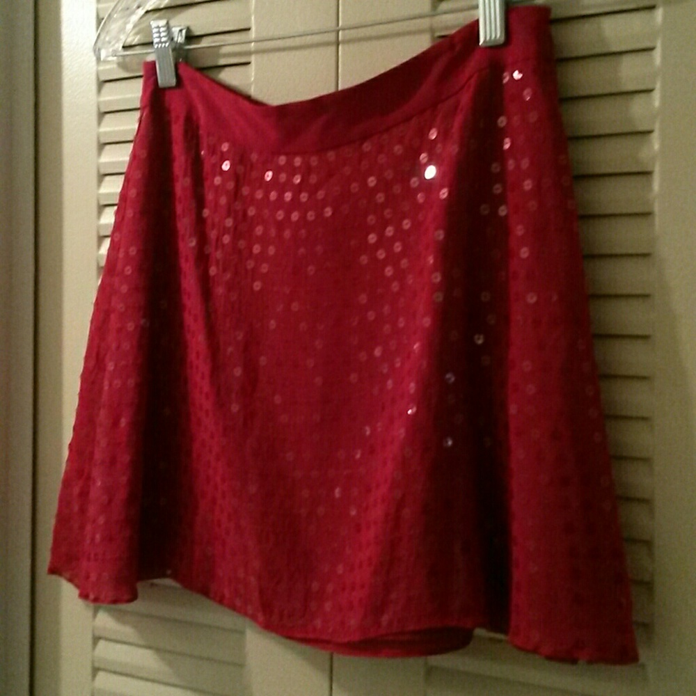 A beautiful holiday red mini skirt