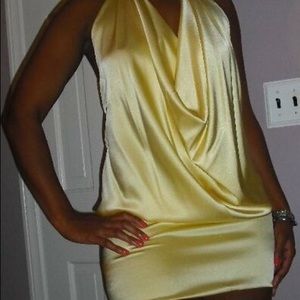 BCBG yellow backless dress