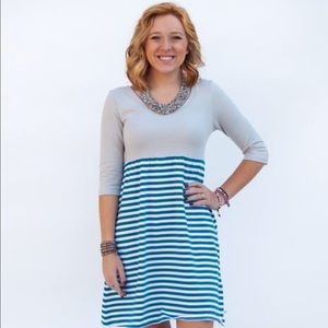 Silver and Teal Dress