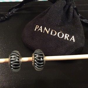 2 Pandora Glass Murano Beads