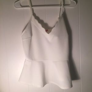 White Tank Peplum Shirt