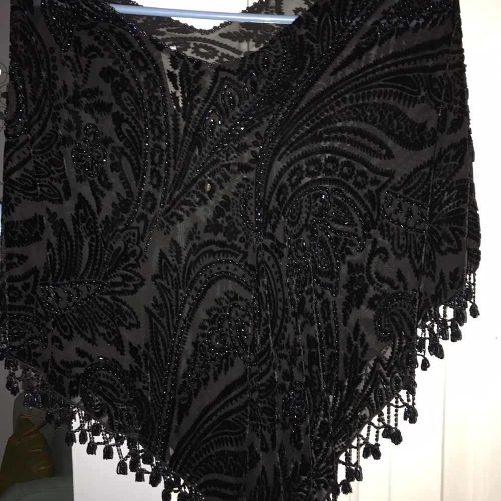 Beautiful White House Black Market beaded shawl