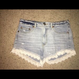 Free People Lace Trim Shorts
