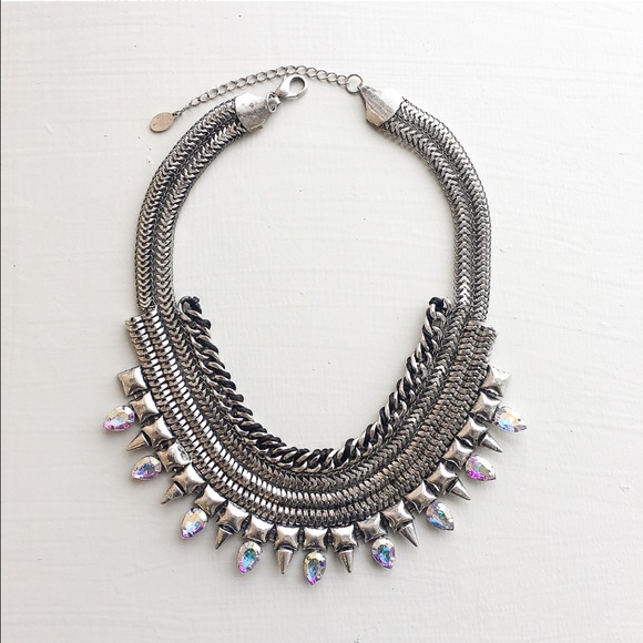 Silver statement necklace - Picture 4 of 4