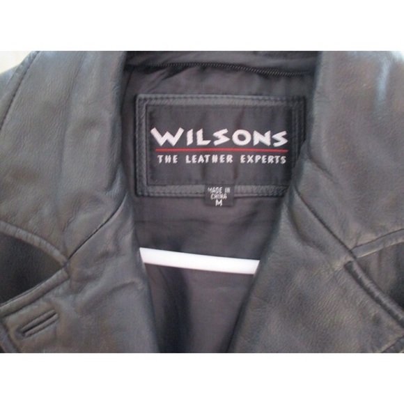 ✨HP✨ Genuine Leather Black Vintage Belted Jacket - Picture 3 of 4