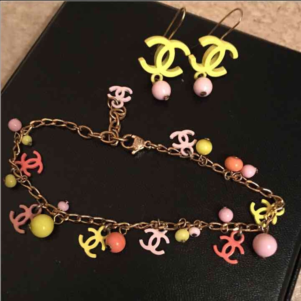 Authentic Chanel earring and bracelet