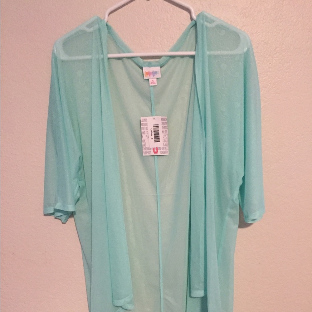 LuLaRoe Lindsay kimono mint green