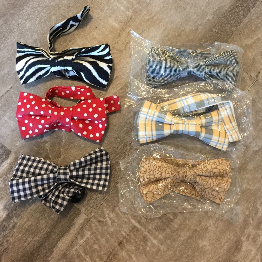 Bow ties new and gently used. One sizes fits all.