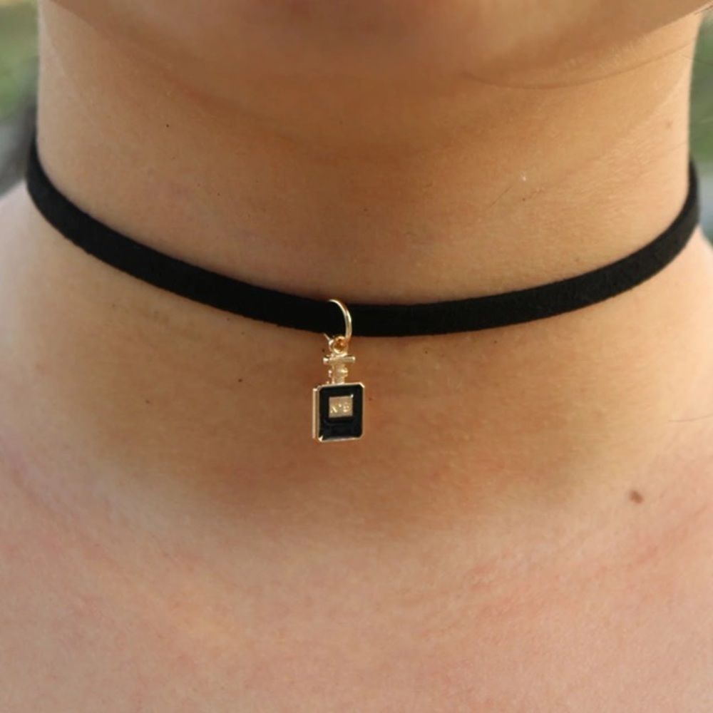 Black Chanel Design Chocker Necklace