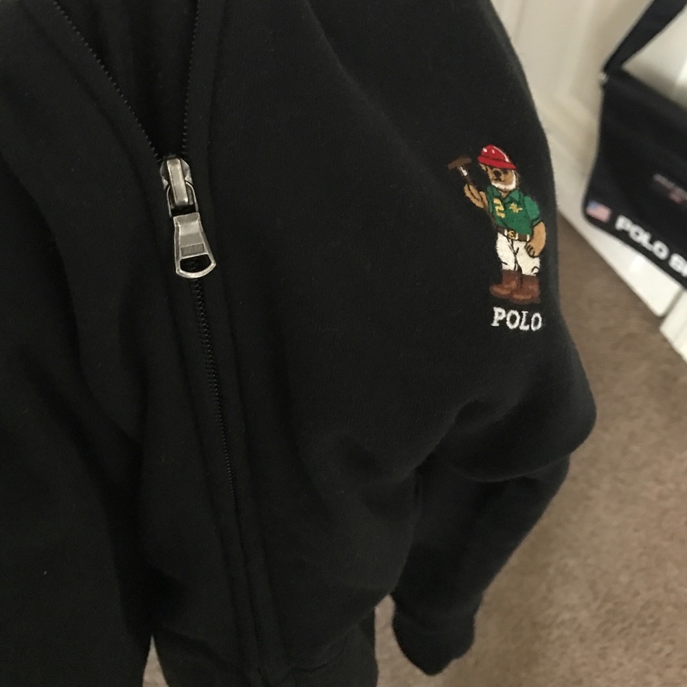 Polo bear all black hoodie