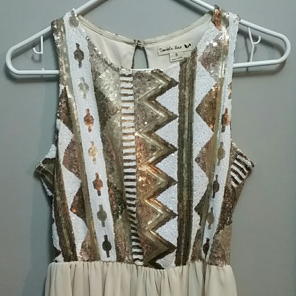 Gold and cream party dress