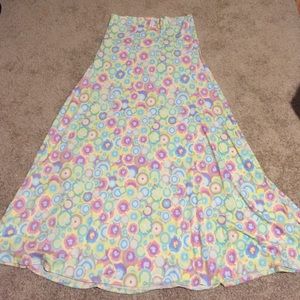 LuLaRoe size large pastel Maxi skirt