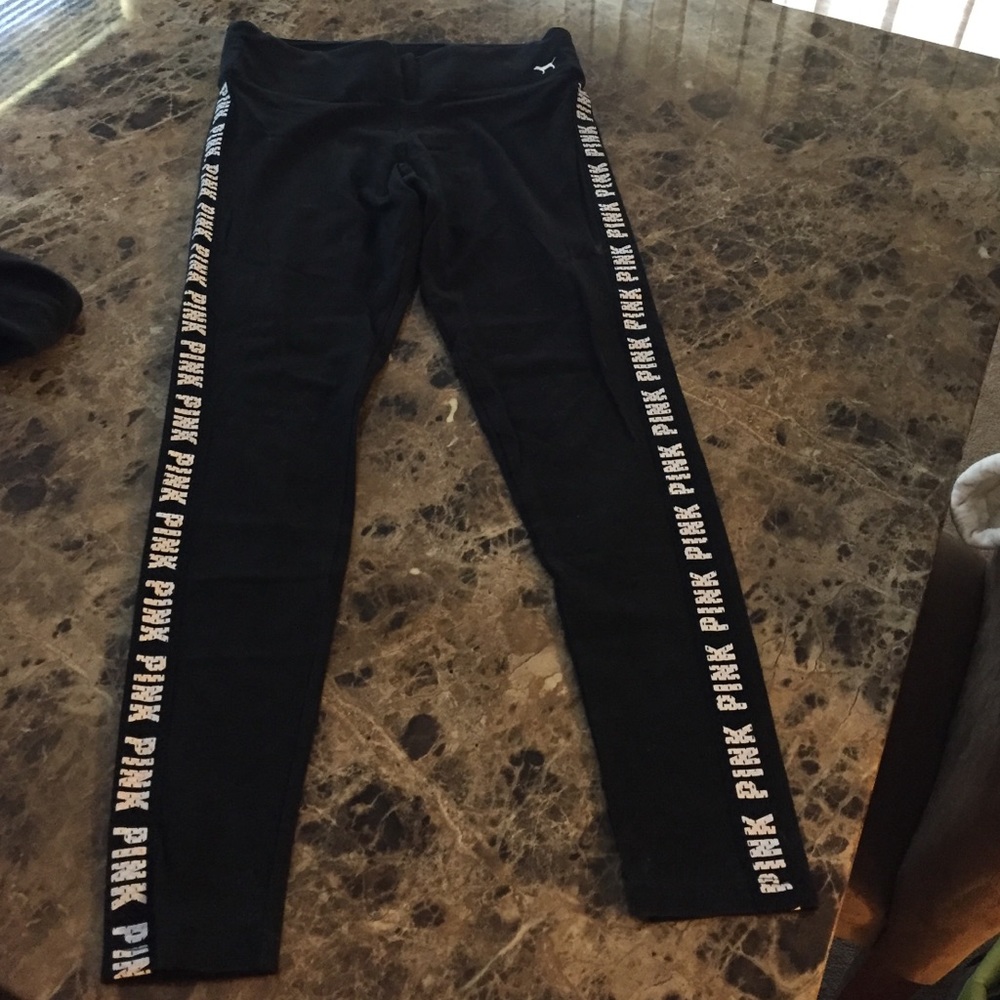 Victoria's Secret pink flat waisted yoga pants