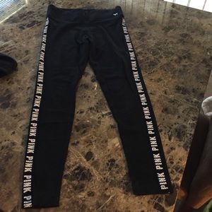 Victoria's Secret pink flat waisted yoga pants