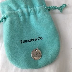 Tiffany Notes Alphabet disc charm pendant- "K"
