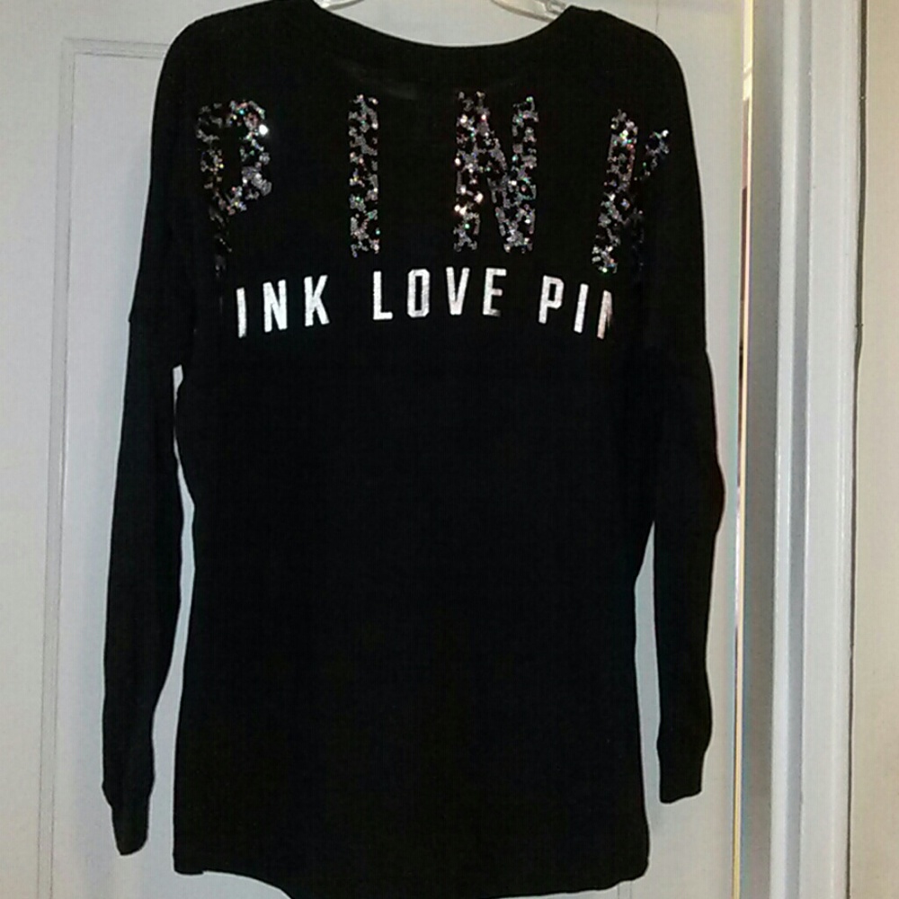 Victoria secret bling pink crew