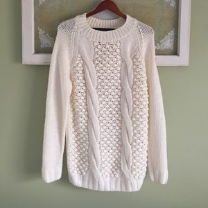 Long cream sweater - perfect with leggings