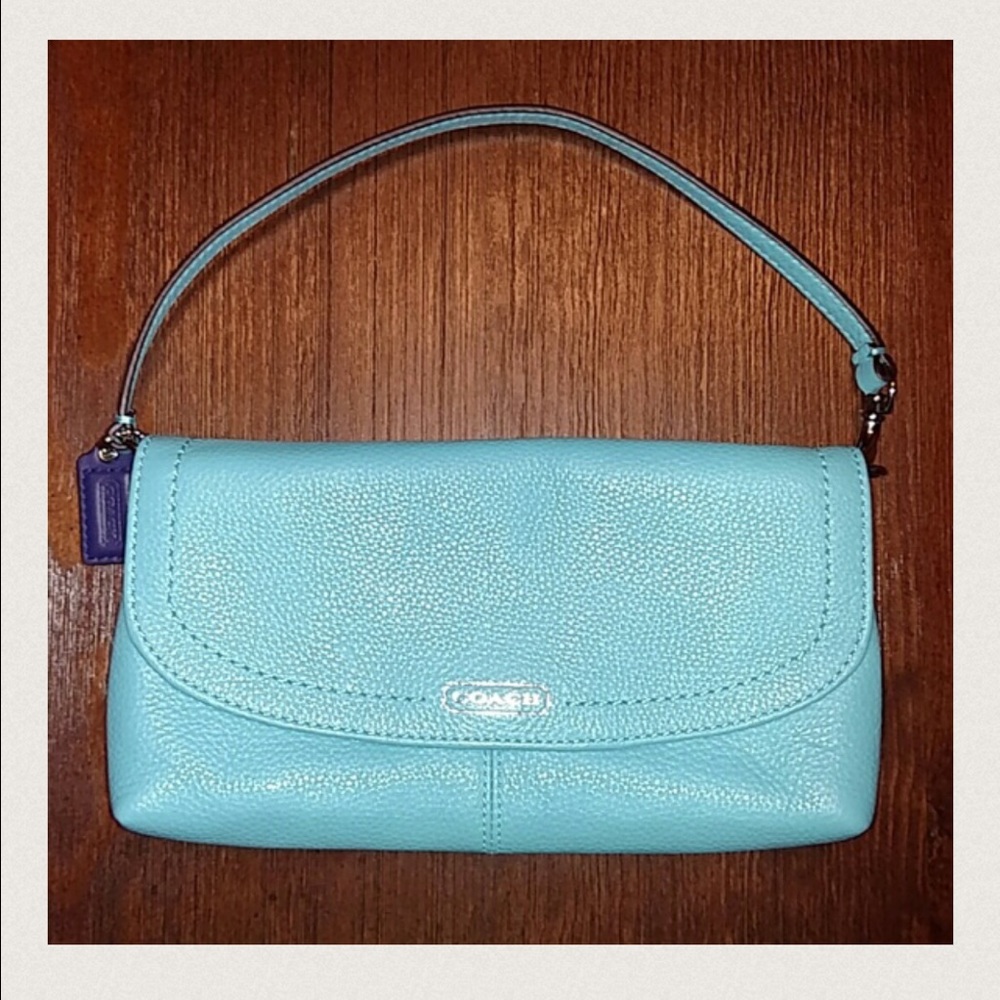 Coach Park Leather Large Flap Wristlet