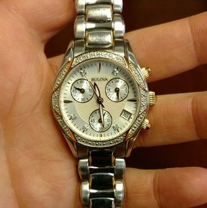 Rose gold and stainless steel watch