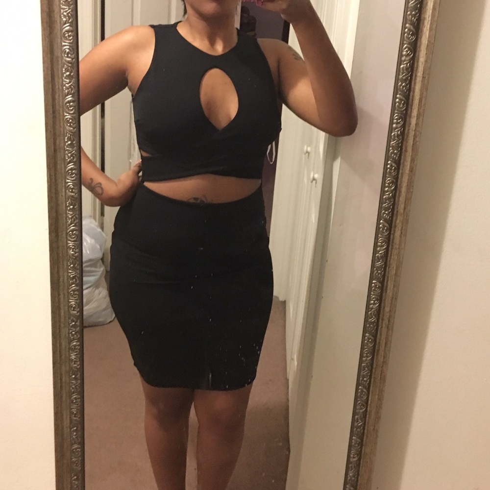 Black Diamond cut out dress