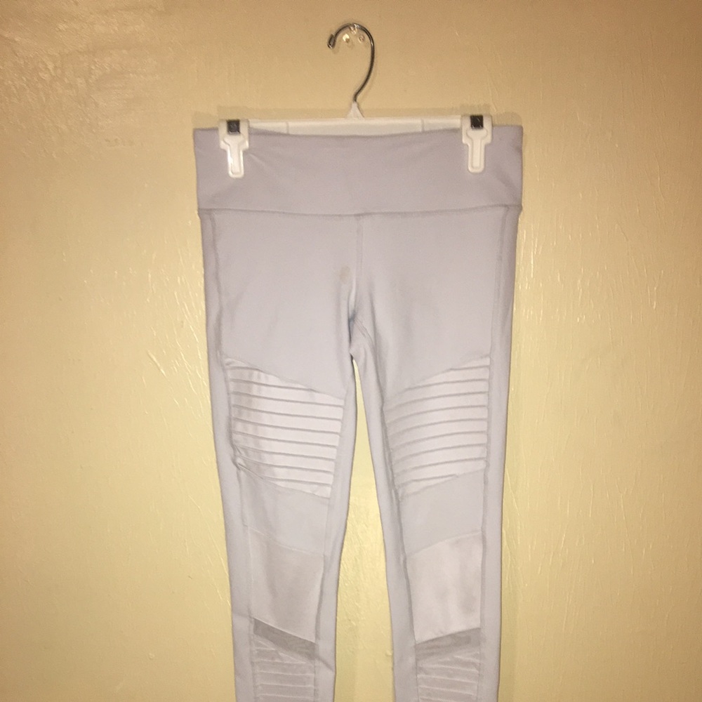Alo Yoga Light Gray Mesh Leggings