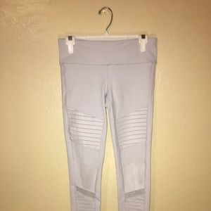 Alo Yoga Light Gray Mesh Leggings