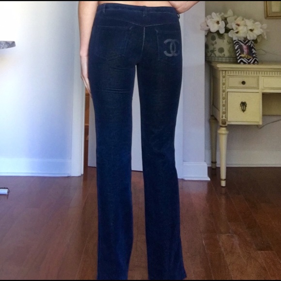 📍Sold📍Authentic Chanel Velvet jeans 💙❤️ - Picture 2 of 4