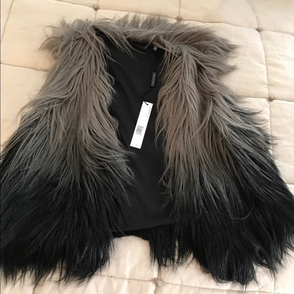Elie Tahari's shaggy fur vest medium