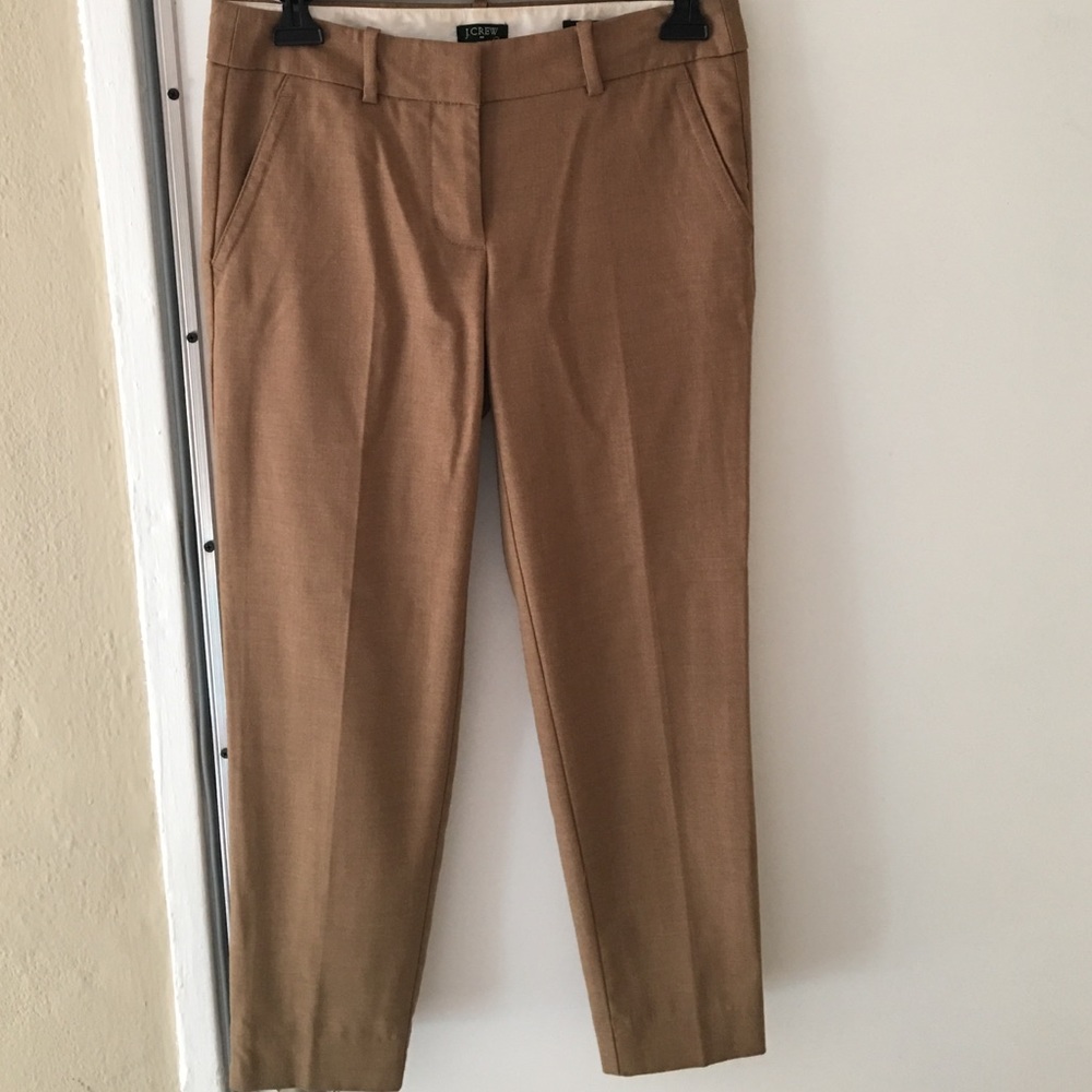 Tan ankle length twill pants