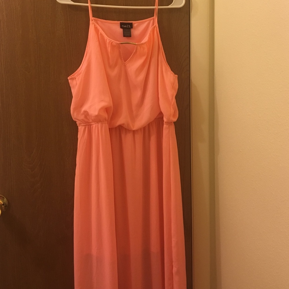 Coral Rue21 maxi dress