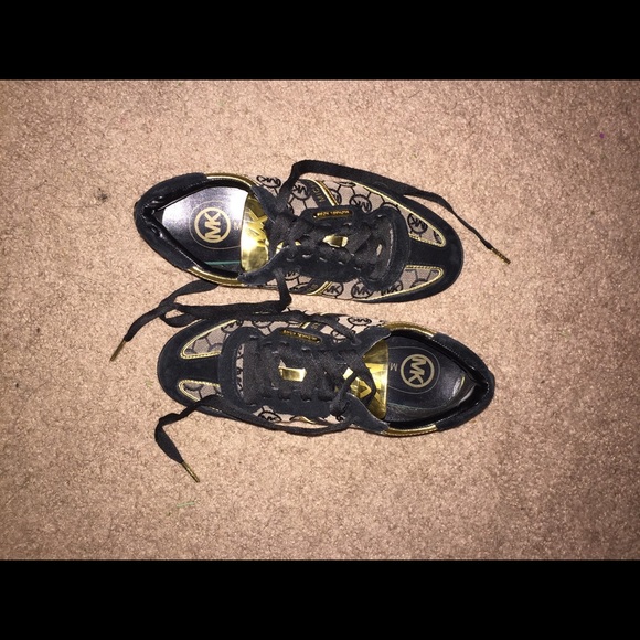 Michael Kors Black and Gold Sneakers - Picture 1 of 4