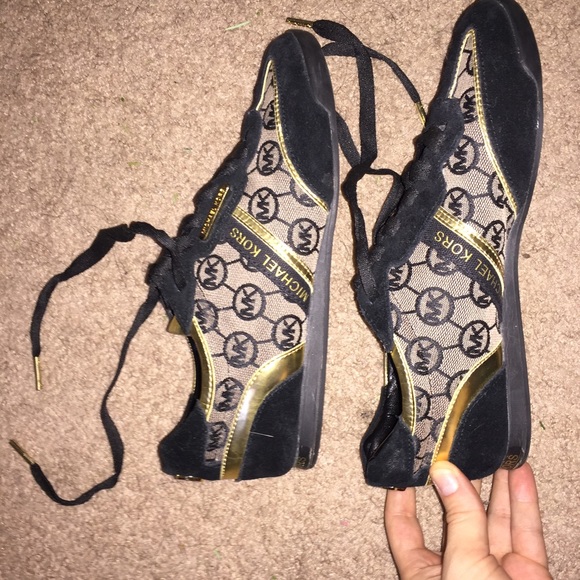 Michael Kors Black and Gold Sneakers - Picture 2 of 4