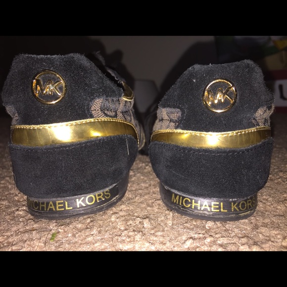 Michael Kors Black and Gold Sneakers - Picture 3 of 4