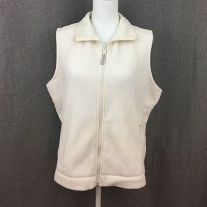 Columbia White Fleece Vest