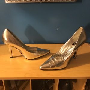 Silver shiny heels