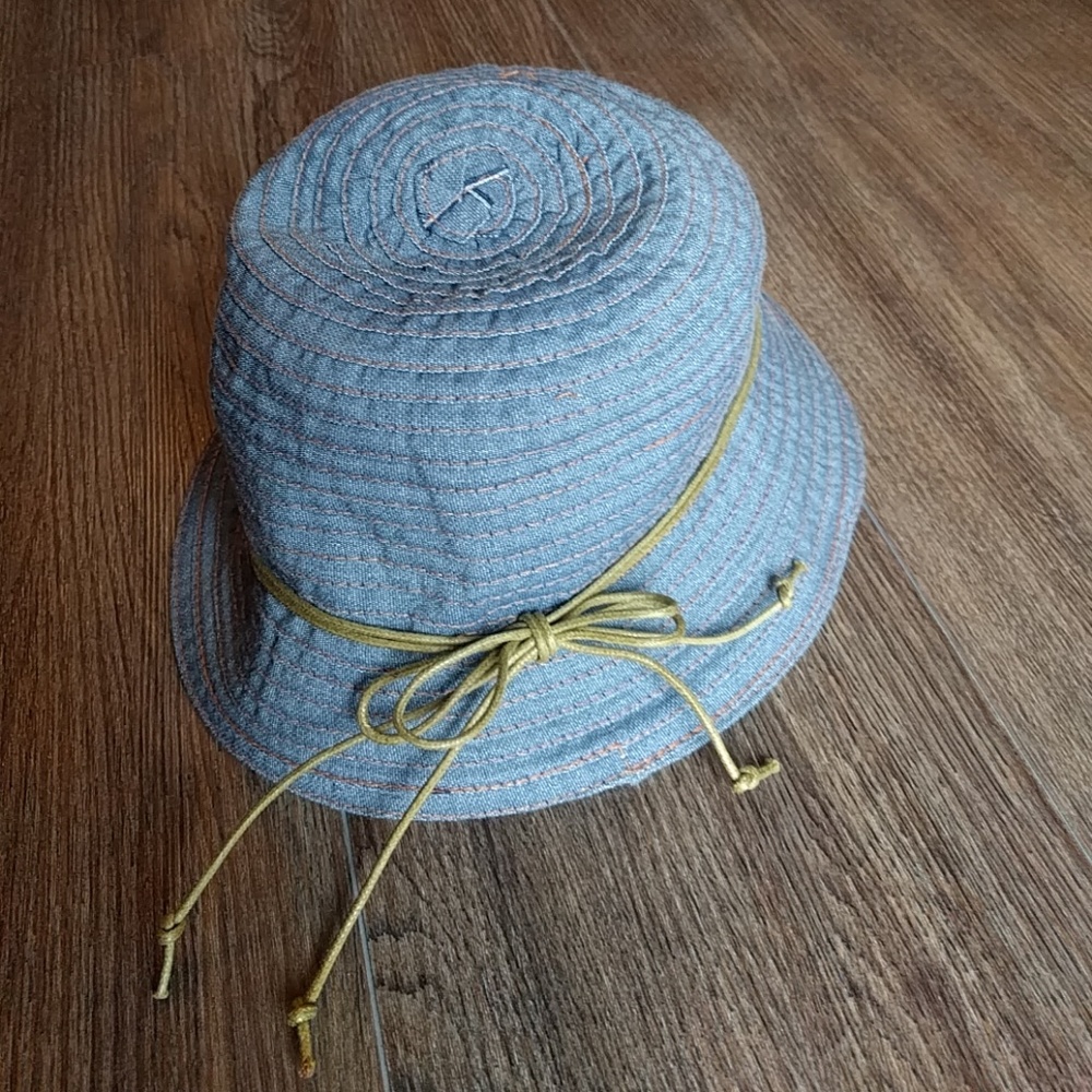 Womens denim stitched hat nwt