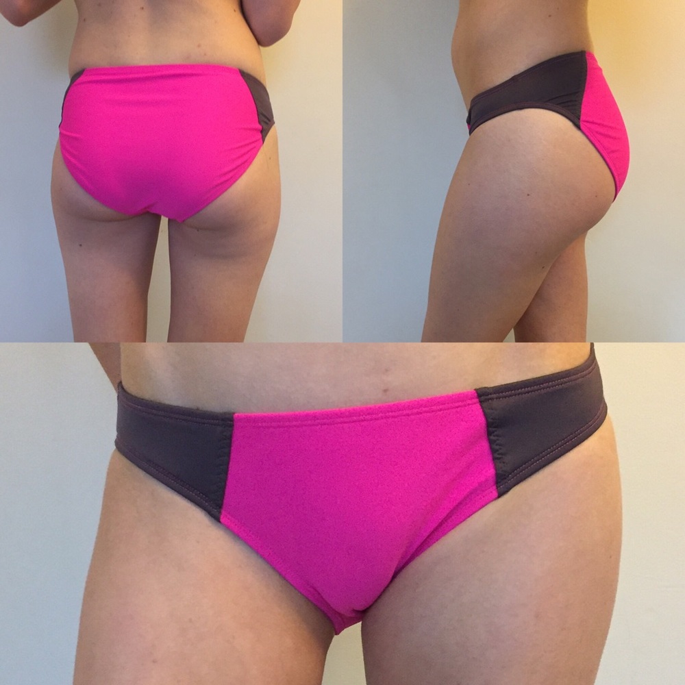 Pink athletic swimsuit bottoms