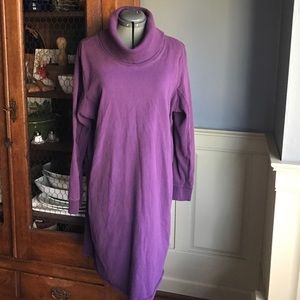 J Jill purple size xl cowl neck sweater dress cute