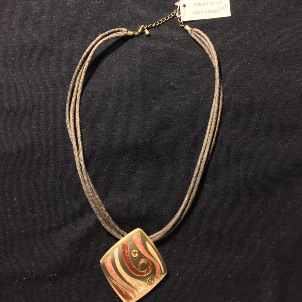 Fashion costume necklace and earring set.