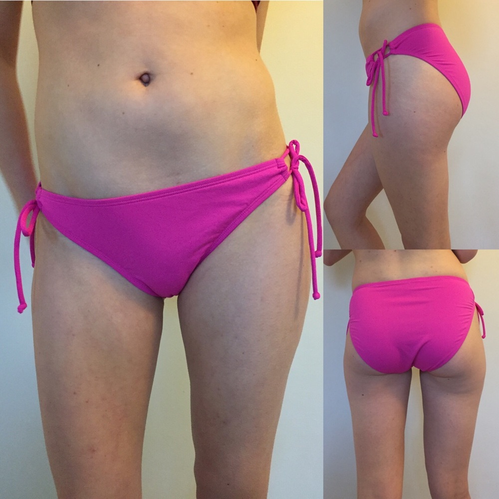 Pink athletic swimsuit bottoms