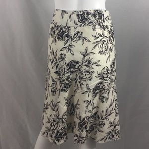 Ann Taylor Factory Store cream & brown linen skirt