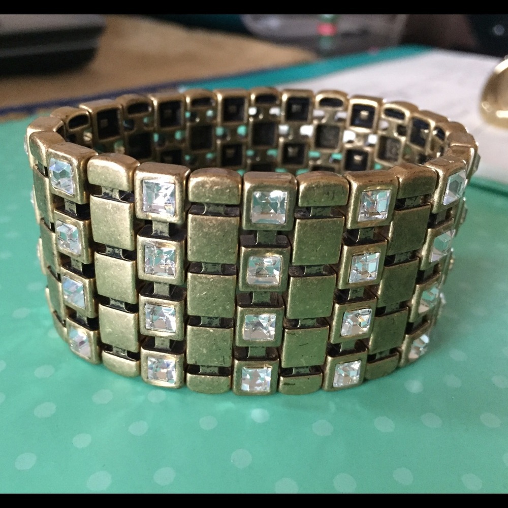 Ann Taylor Antiqued gold stretch bracelet
