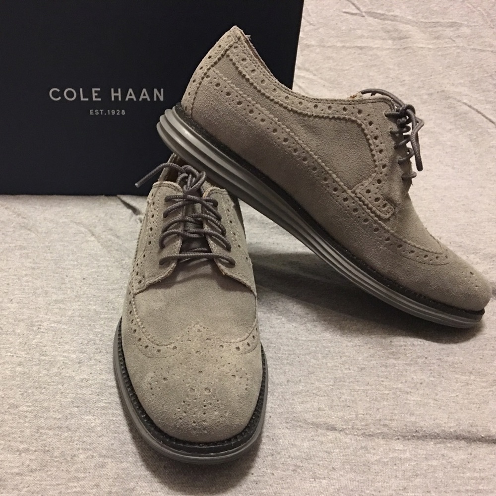Cole Haan size 7 M LunarGrand Grey Suede w/ Nike